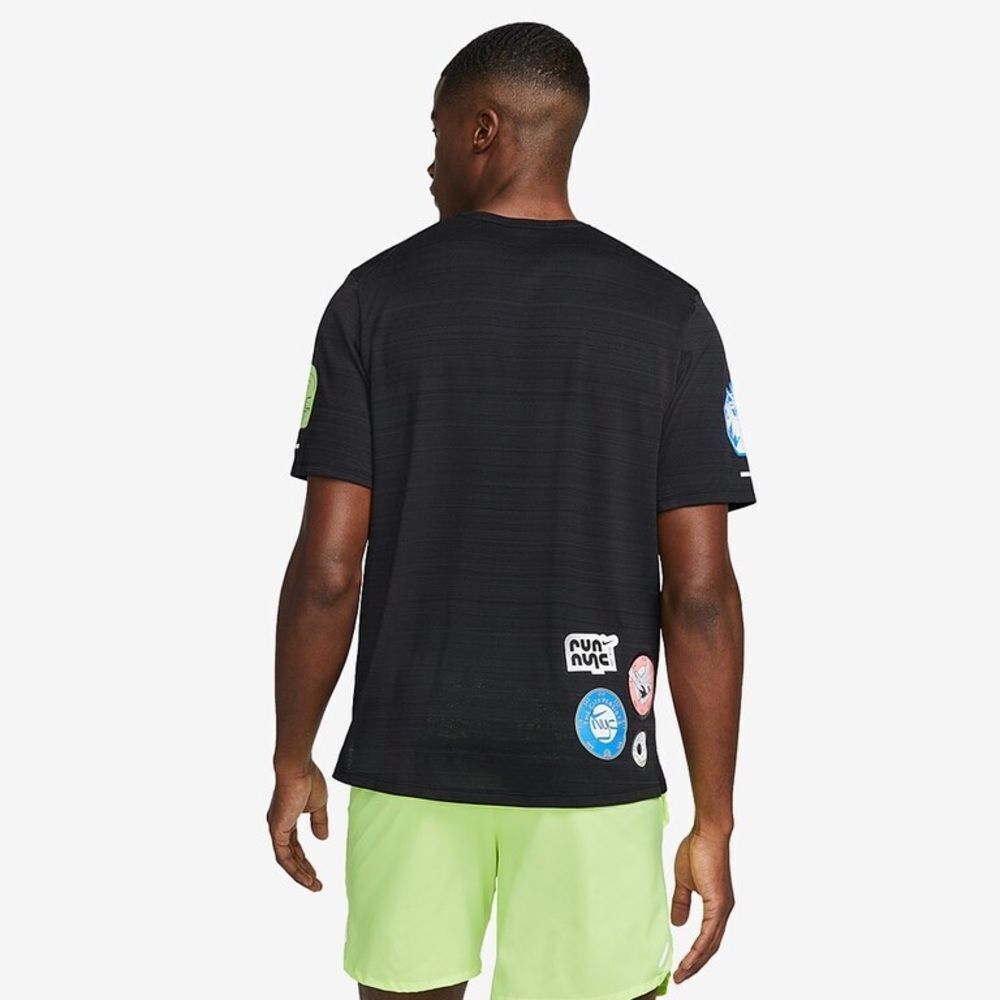NWOT Nike Dri-FIT Miler NYC Short Sleeve Running Top Black Men’s - Picture 3 of 14